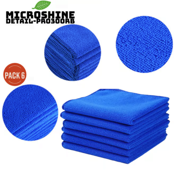 Microshine DetailPro 300RB: Microfiber Cleaning Cloth for Car Wash, Bike Wash and Automobiles (Pack of 6, Royal Blue) - Image 7