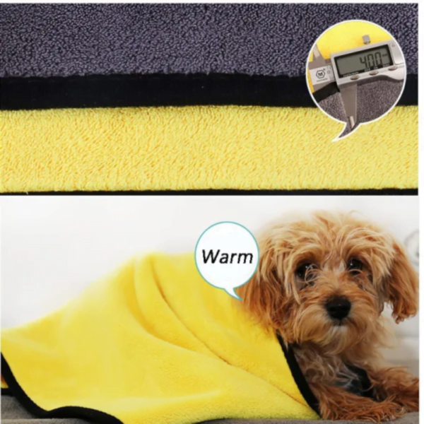 Microshine 600 GSM Microfiber Pet Towel for Dogs & Cats – Ultra Absorbent, Quick-Drying, 60x40cm (Pack of 1) - Image 3