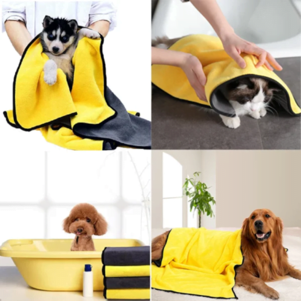 Microshine 600 GSM Microfiber Pet Towel for Dogs & Cats – Ultra Absorbent, Quick-Drying, 60x40cm (Pack of 1) - Image 4