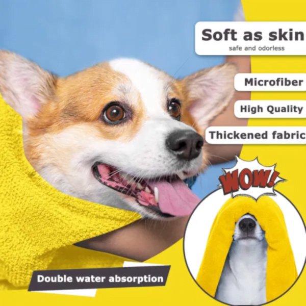 Microshine 600 GSM Microfiber Pet Towel for Dogs & Cats – Ultra Absorbent, Quick-Drying, 60x40cm (Pack of 1) - Image 2