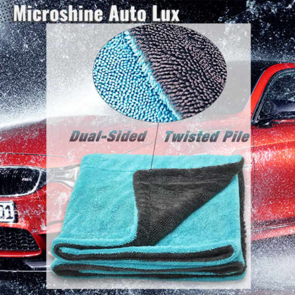 AutoLux 1200 GSM Microfiber Cloths: Premium 1200 GSM Twisted Loop, Edgeless, Plus Pile, for Car Cleaning,& Auto-detailing - Image 5