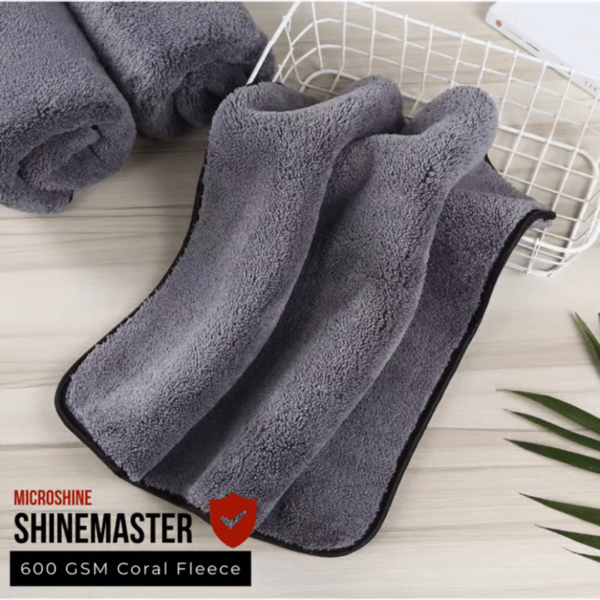 Shine Master Coral Duo 600: Coral Fleece Microfiber Cleaning Cloth for Car, Bike & Automobiles (Pack of 2, 60*40cm) - Image 5