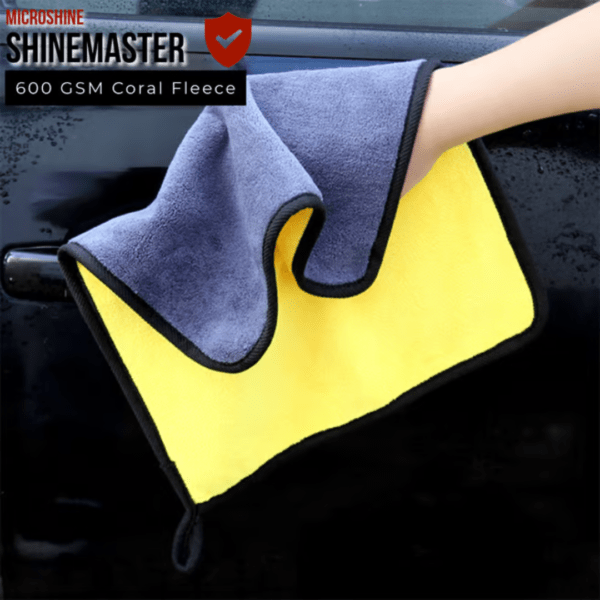 Shine Master Coral Duo 600: Coral Fleece Microfiber Cleaning Cloth for Car, Bike & Automobiles (Pack of 2, 60*40cm) - Image 6