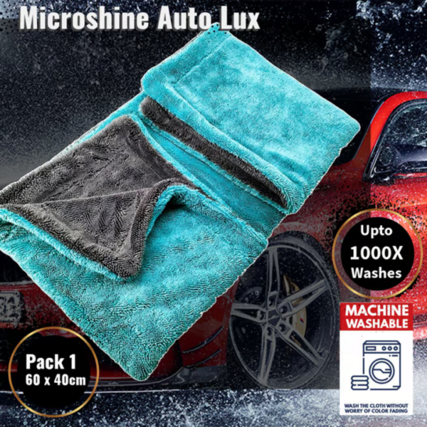 AutoLux 1200 GSM Microfiber Cloths: Premium 1200 GSM Twisted Loop, Edgeless, Plus Pile, for Car Cleaning,& Auto-detailing - Image 8