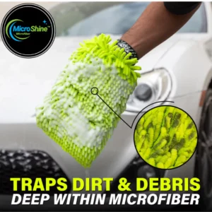 microfiber chenille mitt for car wash, car cleaning