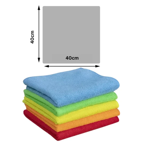 Microshine HK3: Microfiber cleaning cloths for Home & Kitchen (Pack of 5, 300GSM, Multicolour) - Image 3