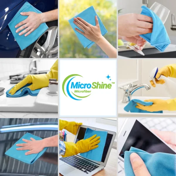 Microshine 310 GSM Barb Weave Microfiber Glass Cleaning Cloths (Pack of 2) - Image 6