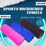 Microfiber Sports, Yoga &  Gym Towel: Fast-drying, Compact, Super Absorbent (Multicolour, Pack of 3)