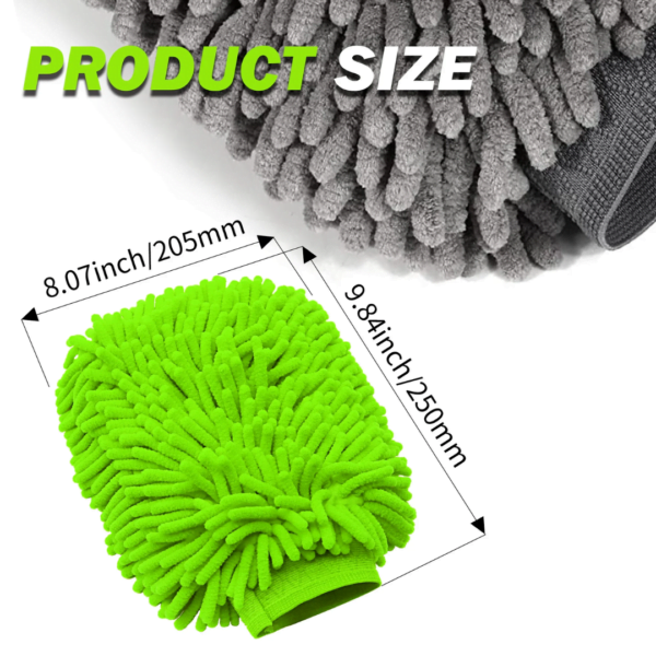 Microshine Microfiber Chenille Mitt for Car Washing & Car Cleaning - Image 2