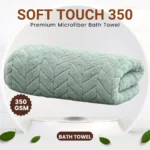 Microshine Microfiber 350GSM Bath Towel: Soft, Absorbent, Quick-Drying (Light Green)