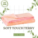 Microshine Microfiber Terry Bath Towel: Soft, Absorbent, Quick-Drying (Peach)