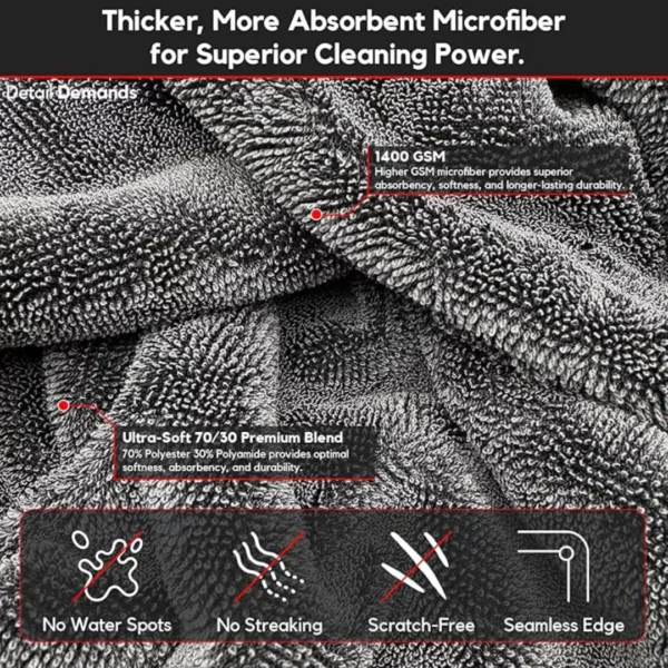 1200 gsm twisted loop microfiber cloth