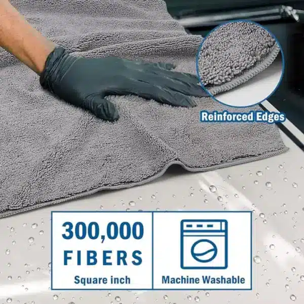 car washing microfiber cloth 400 gsm long, short pile