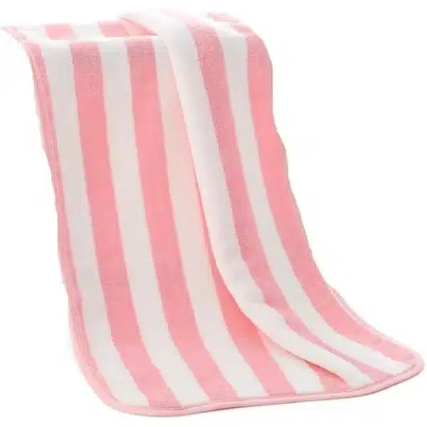 microfiber bath towel pink stripes