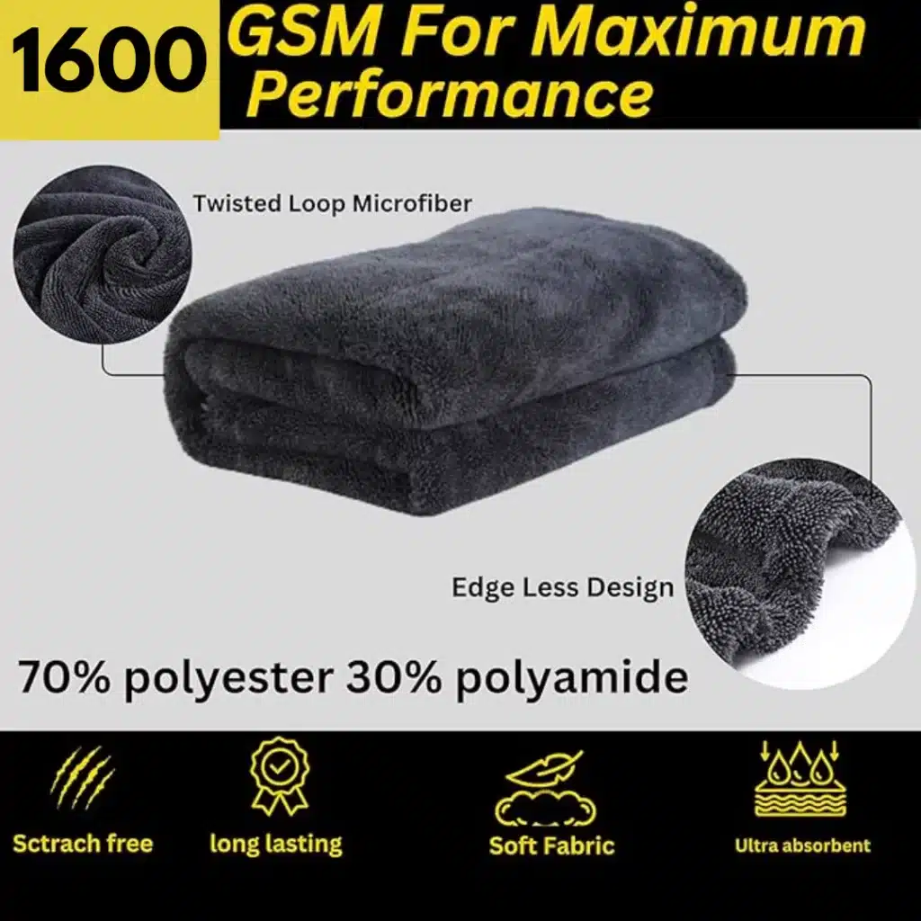 1600 gsm microfiber car drying towel