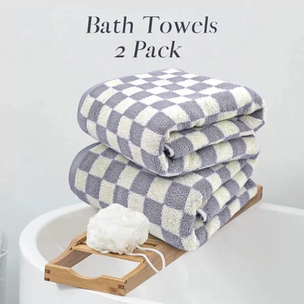 checkered microfiber bath towels