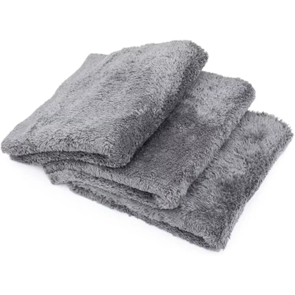 Microshine 550 GSM Microfiber Car Drying Towels - Pack of 3, Grey, 40x40 cm | Ultra Absorbent for Car, Bike & Automobile Cleaning - Image 3