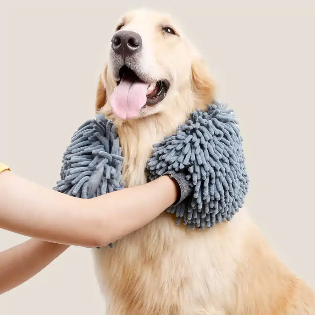 dog shammy towel gloves