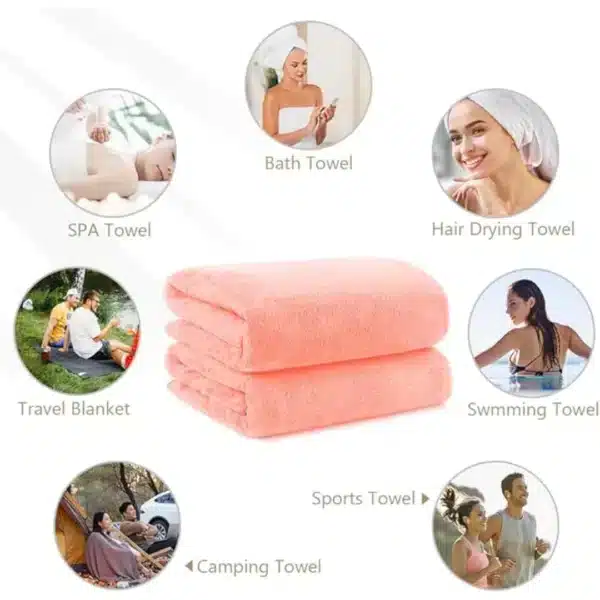 microfiber bath towel set pink