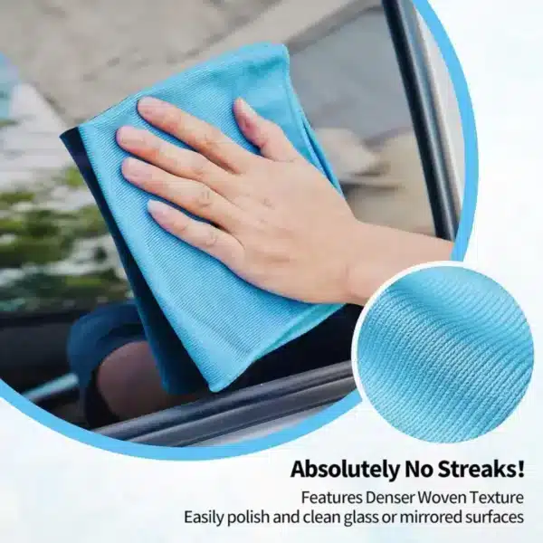 Glass Cleaning Cloths 3-Pack | Lint-Free, Streak-Free Microfiber Glass Cloths for Windows, Mirrors, Chrome, Kitchen, Car, Home & Office - Image 5